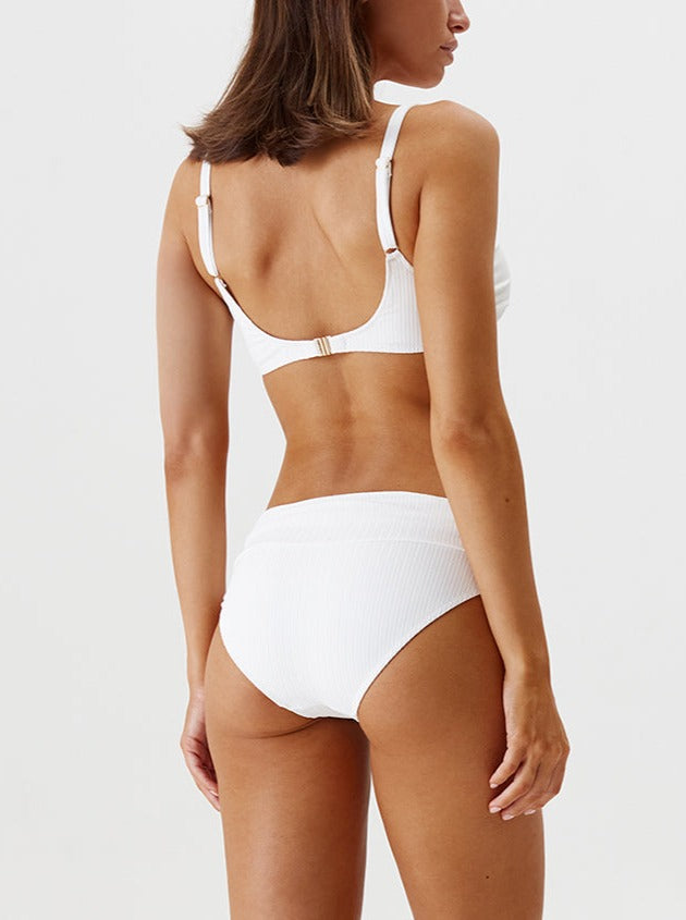 Melissa Odabash: Bel Air Hidden Underwire Bikini Top - White Ribbed