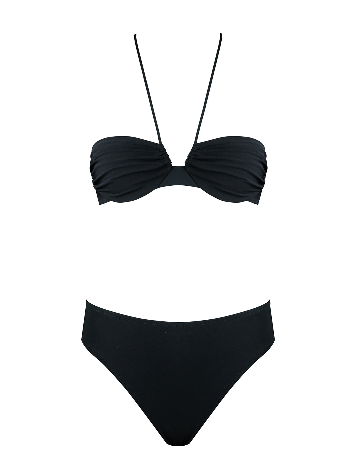 Pale Swimwear: 90's High Cut Bikini Bottom - Black