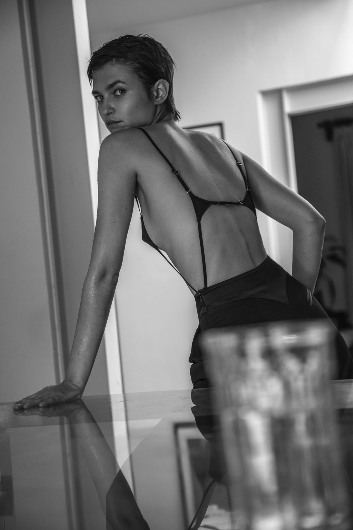 Marika Vera: 80's Moore Ouvert Cage Bodysuit - Red