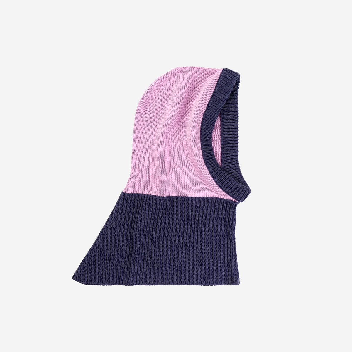 Verloop: Colorblock Knit Hood - Lilac Denim