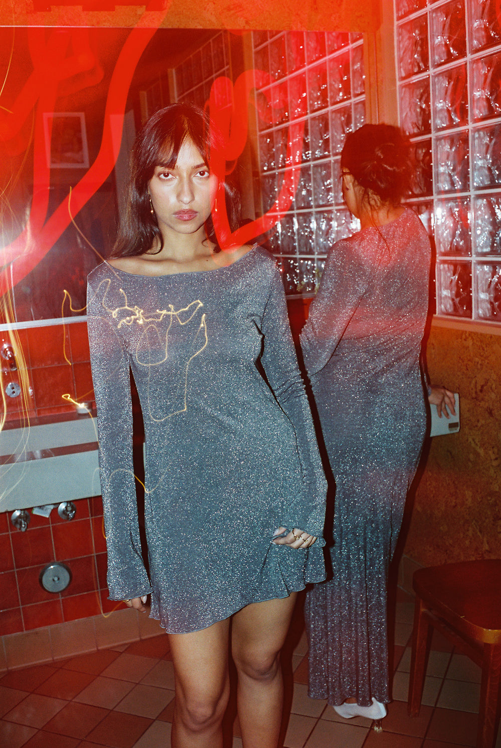 Gil Rodriguez: Shimmer Knit Electra Dress - Espresso