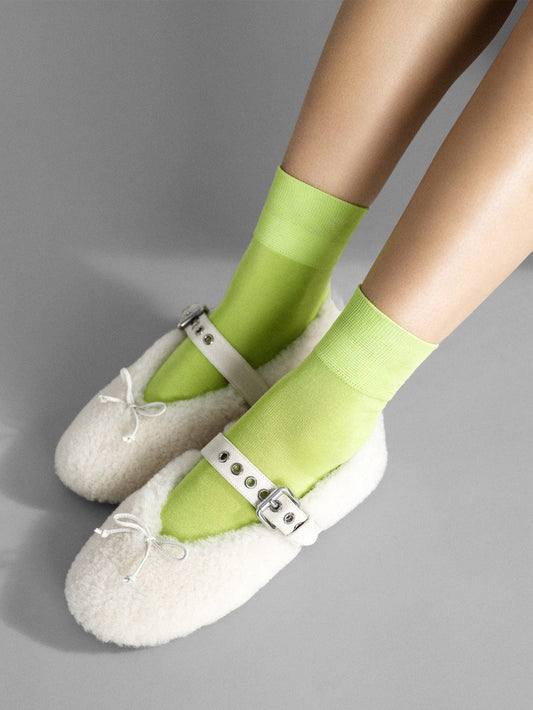 Hansel from Basel: Trouser Crew Sock - Tennis Green