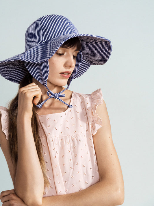 Hansel From Basel: Noona Sun Hat - Blue Stripe