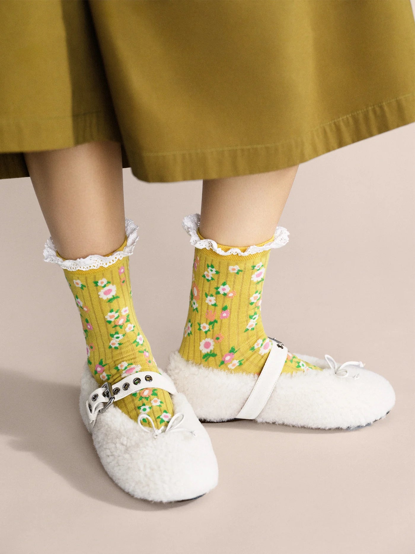 Hansel From Basel: Mellow Yellow Crew Sock - Yellow