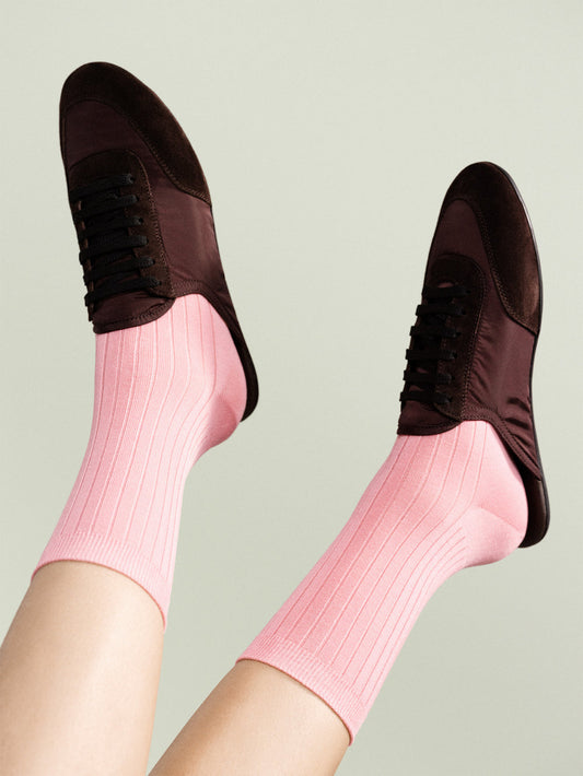 Hansel From Basel: Essential Rib Trouser Crew Sock - Pink