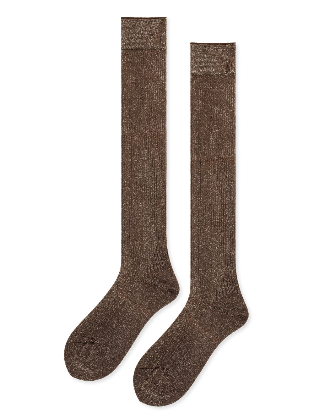 Hansel From Basel: Evelyn Lurex Knee Hi Sock - Pewter