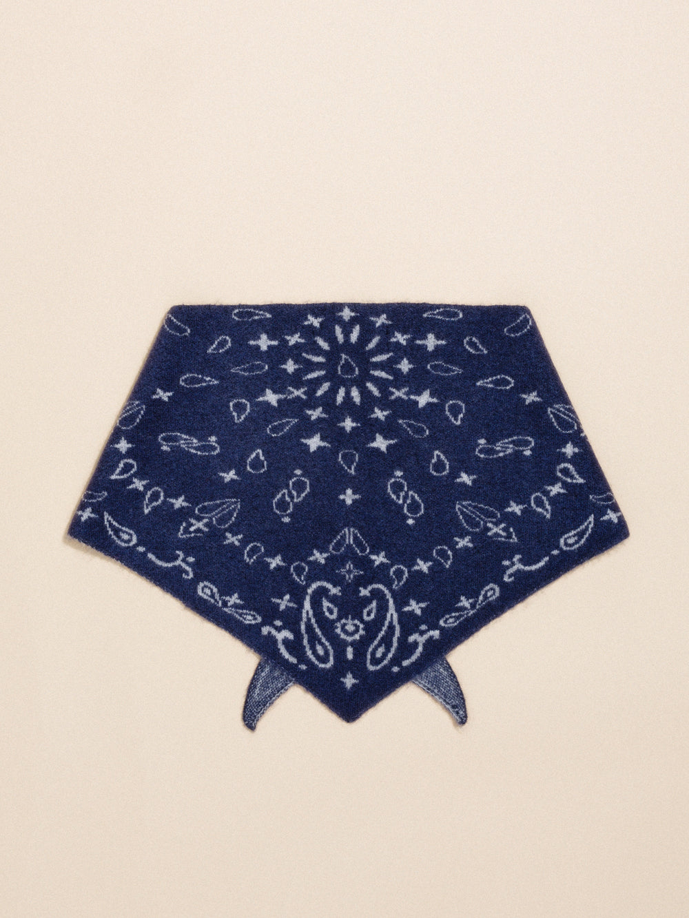 Hansel From Basel: Cashmere Bandana Triangle Scarf - Navy