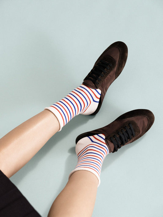 Hansel From Basel: Nautical Stripe Crew Sock - Bastille