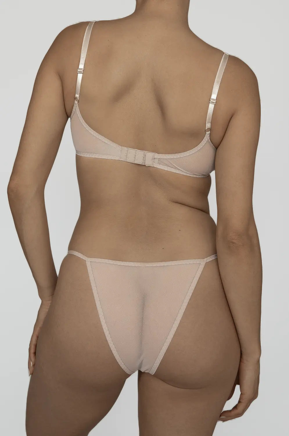 Kye Intimates: Daily Mesh Adjustable String Brief - Ecru