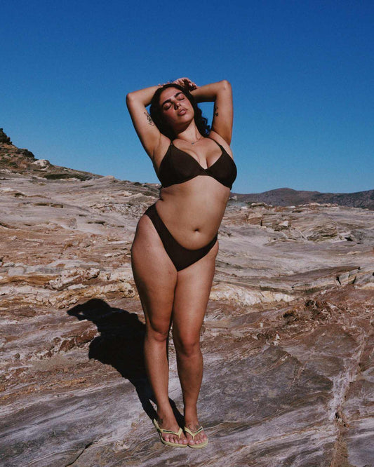 RAQ: 90's Bikini Brief Bottom - Hot Chocolate Shimmer