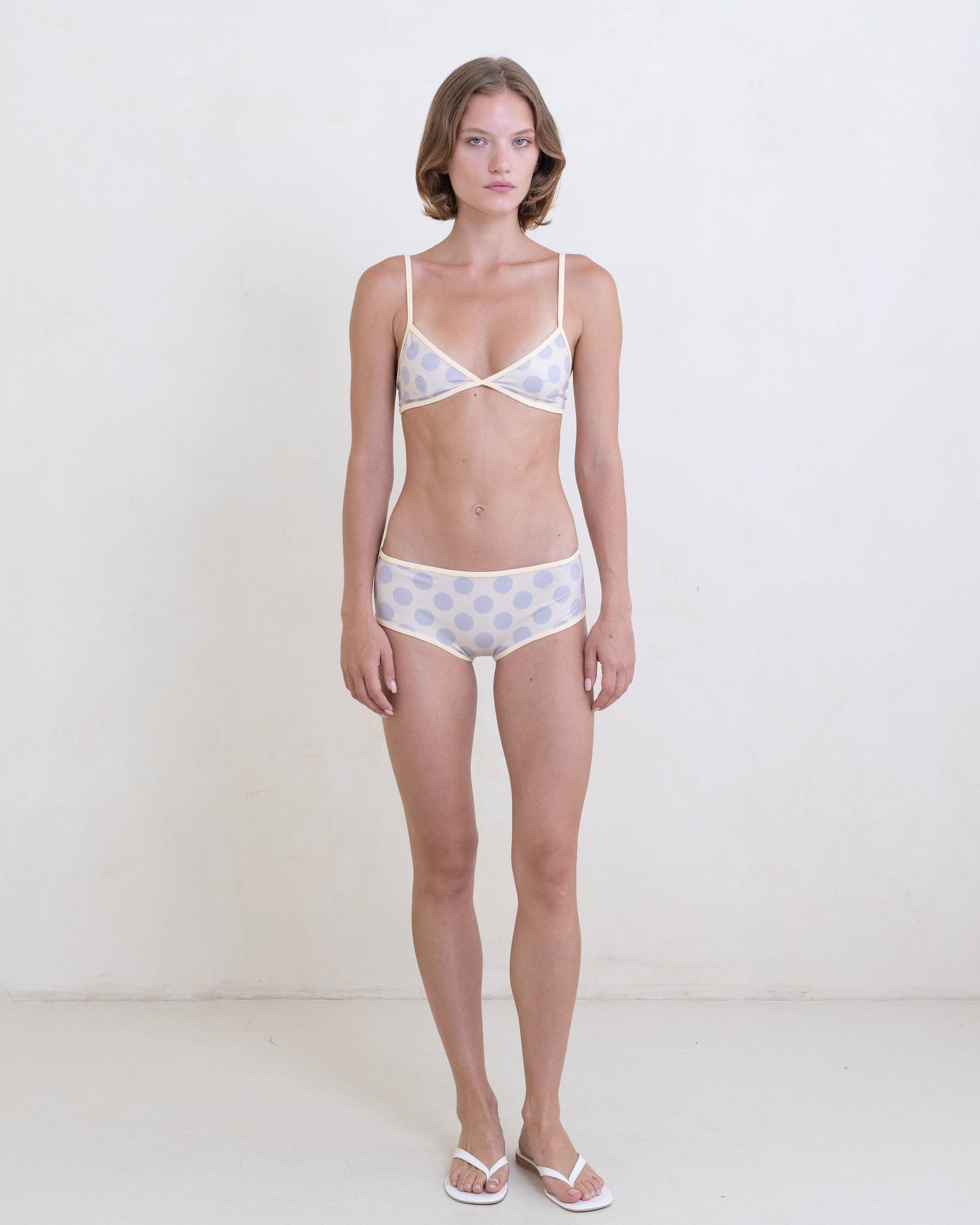 Belle Anna: Ophelia Low Hipster Bikini Bottom - Stone Polka