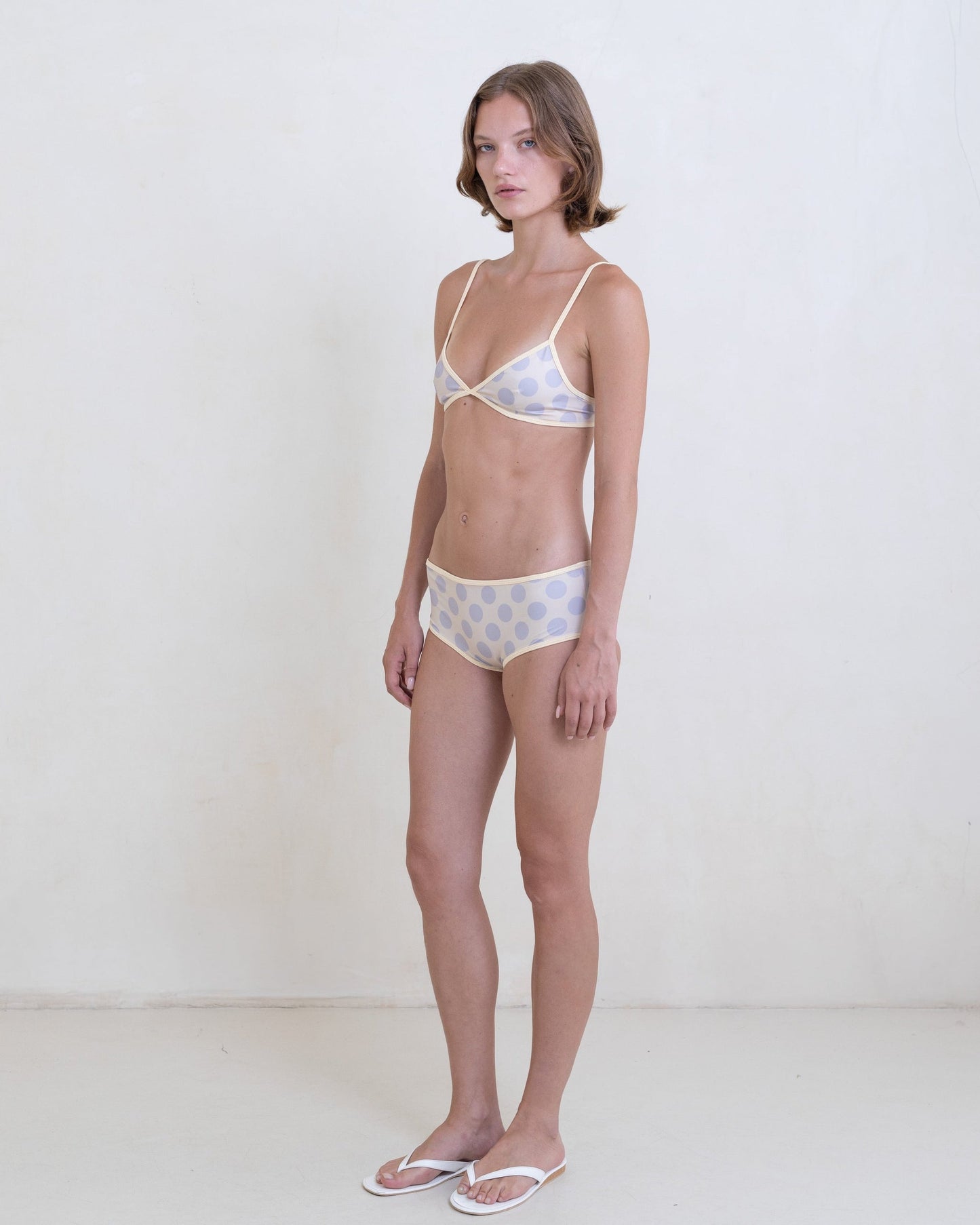 Belle Anna: Ophelia Low Hipster Bikini Bottom - Stone Polka
