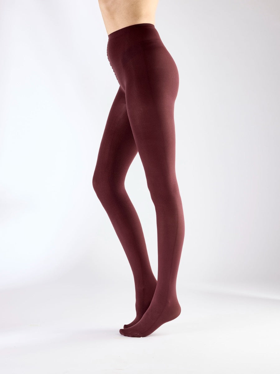 Pretty Polly: Opaque Tights  - Burgundy