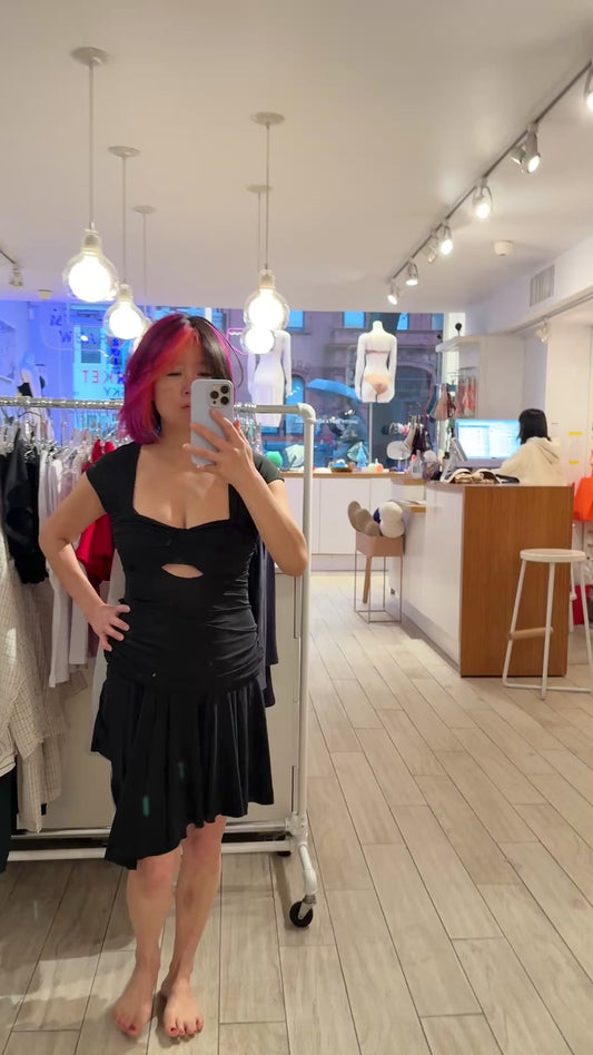 Woodrose Deli: You Cap Sleeve Dress - Black