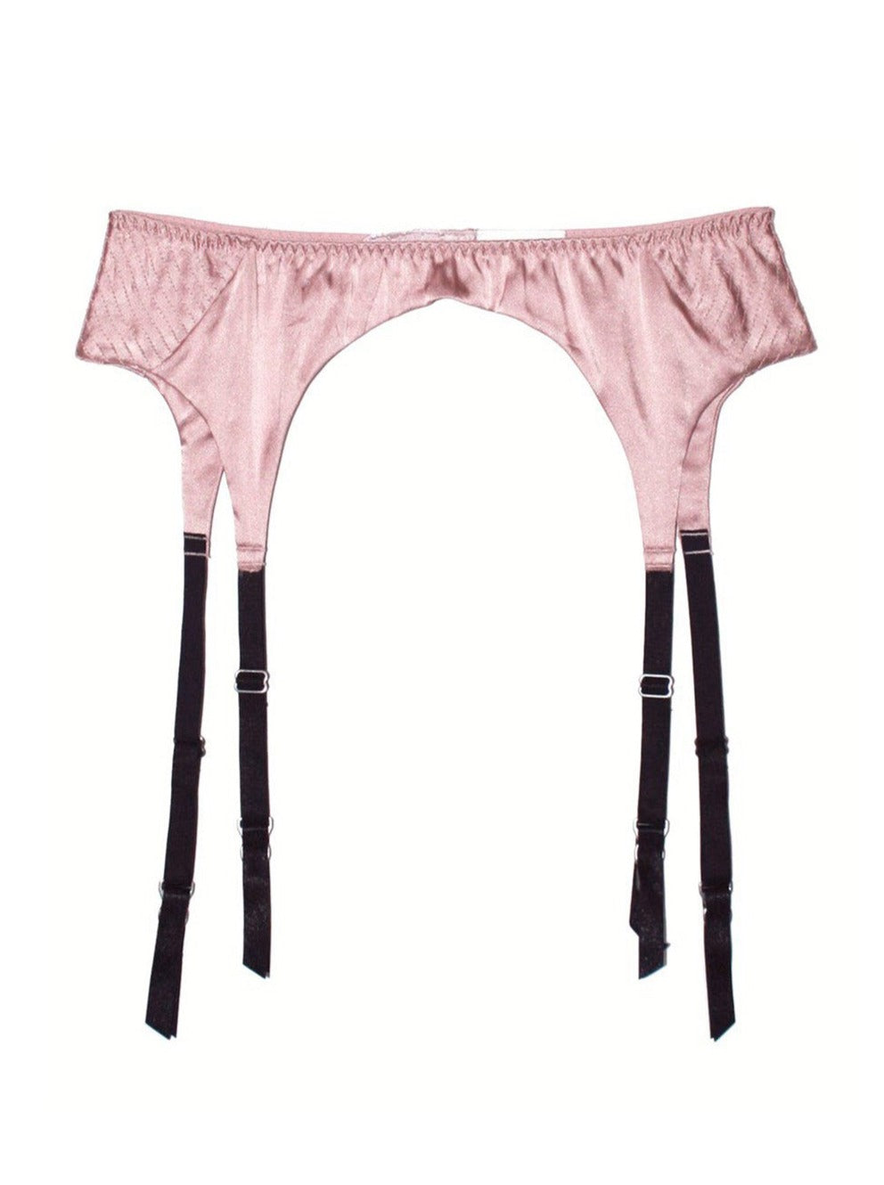 Fleur du Mal: Satin Top Stitch Garter Belt - Rose Azaleas Fleur du Mal: Satin Top Stitch Garter Belt - Rose Azaleas