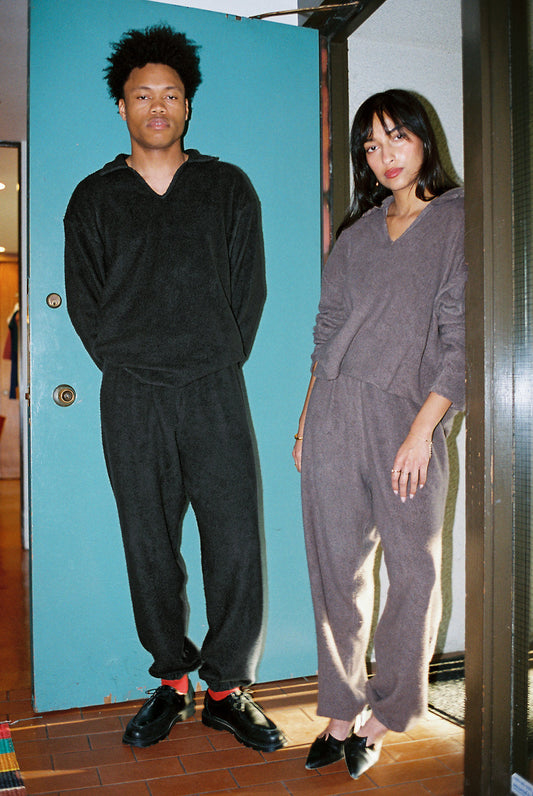 Gil Rodriguez: Big Sherpa Sweatpant - Deep Taupe