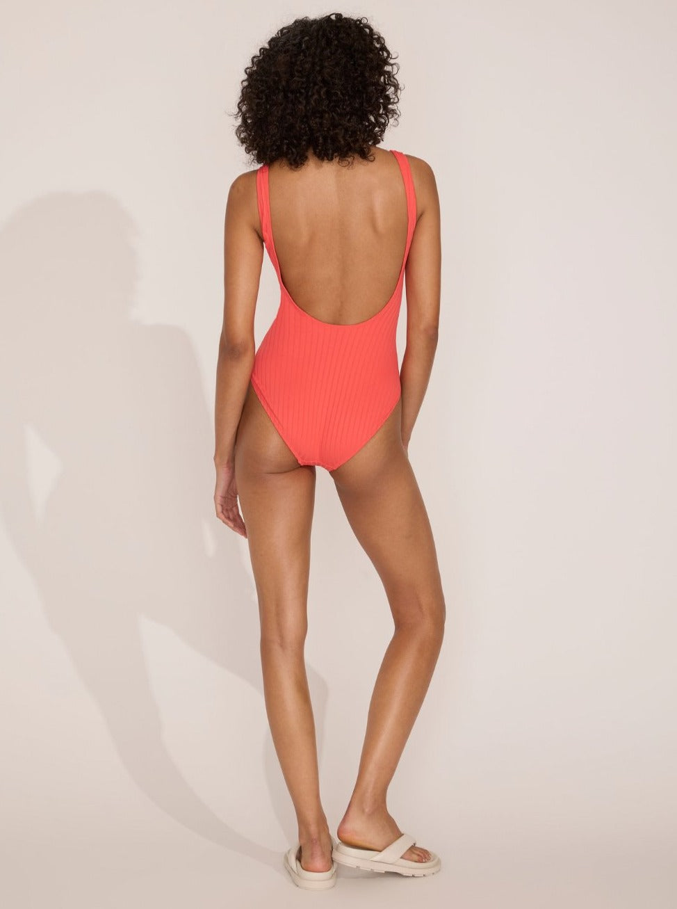 Solid & Striped: Annemarie One Piece - Hot Coral Ribbed – Azaleas