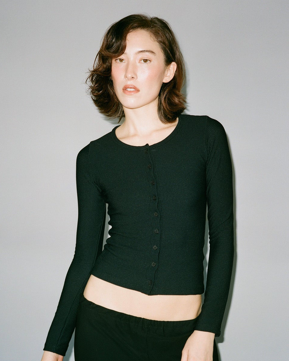 Gil Rodriguez: Thermal Sophie Cardigan - Black