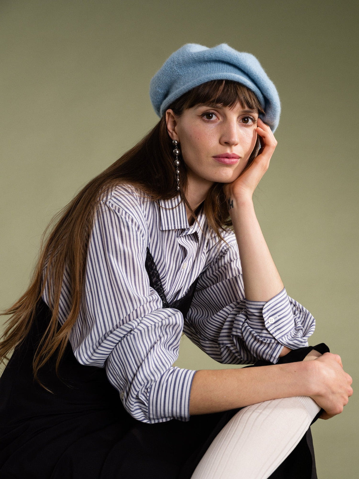 Hansel From Basel: Cashmere Beret - Powder Blue