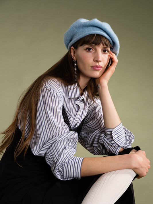 Hansel From Basel: Cashmere Beret - Powder Blue