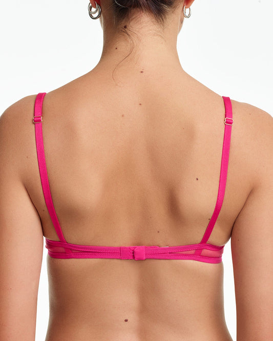 Yasmine Eslami: Jeanne Mesh Underwire Bra - Indian Pink