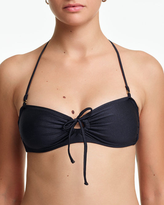 Yasmine Eslami: Zoia Bandeau Bikini Top - Black