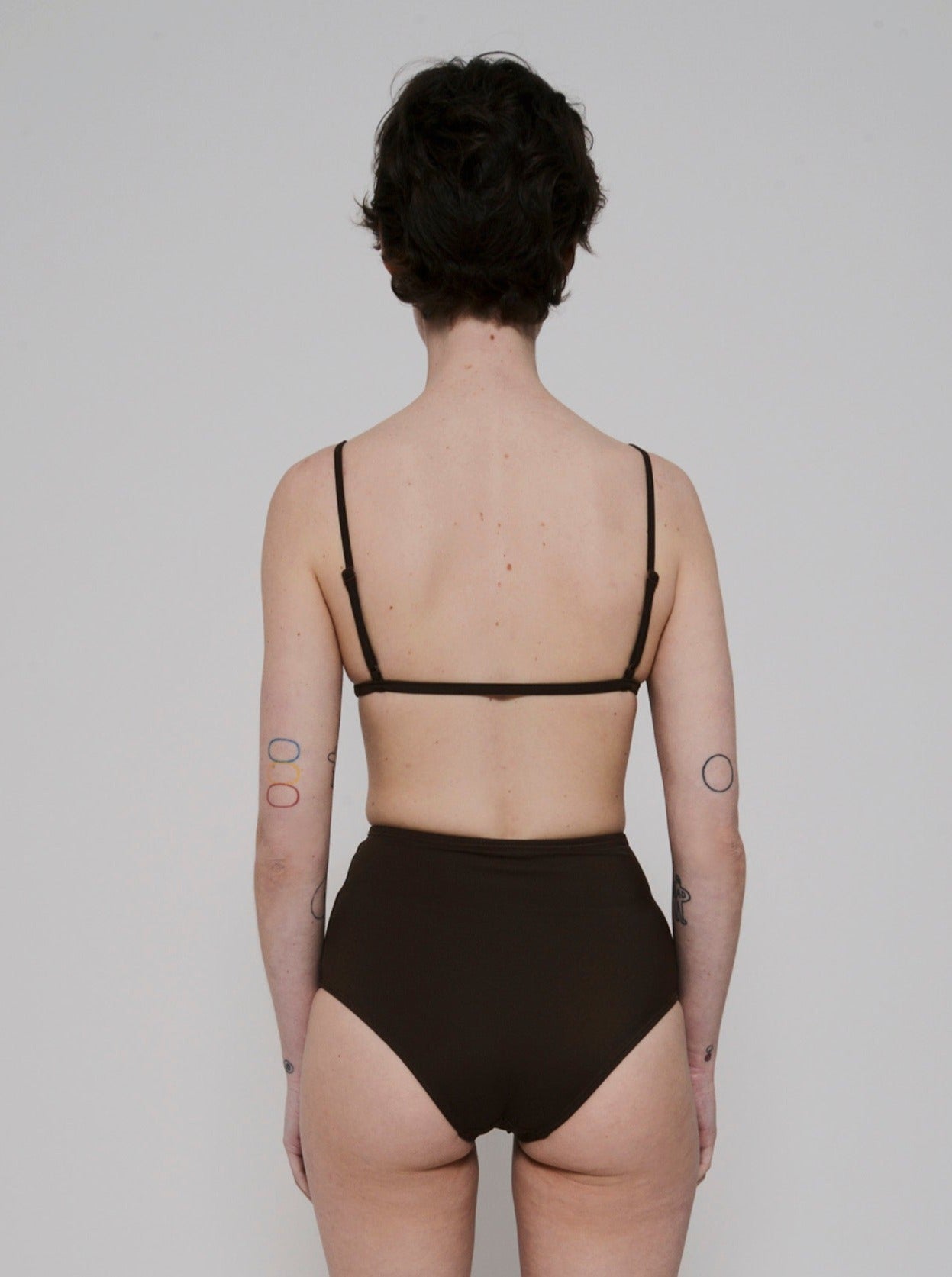 Nu Swim: Yes Fixed Triangle Bikini Top - Black