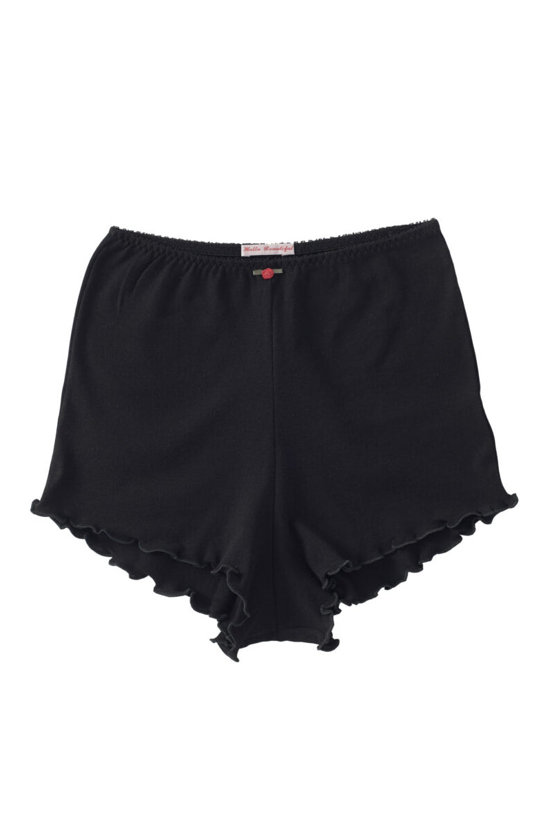 Hello Beautiful: Lynn Shorty Cotton Shorts - Black