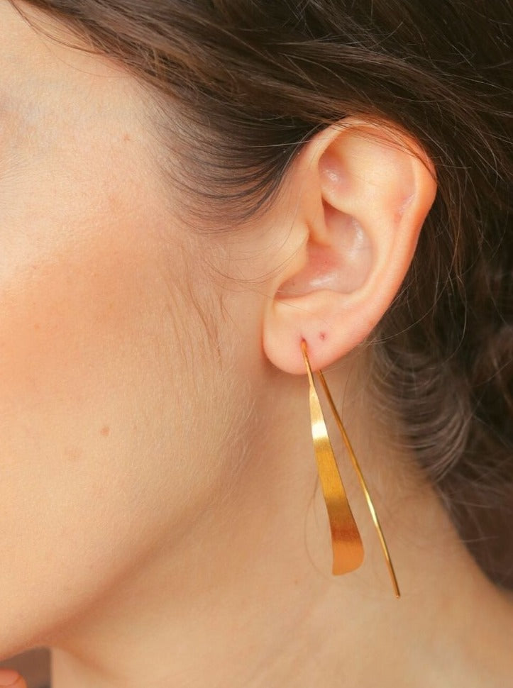 Luisa Lopez: Cintia Teardrop Hoop Earrings - Gold
