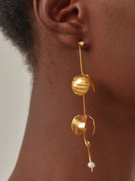 Luisa Lopez: Lila Detachable Sculptural Earrings - Gold
