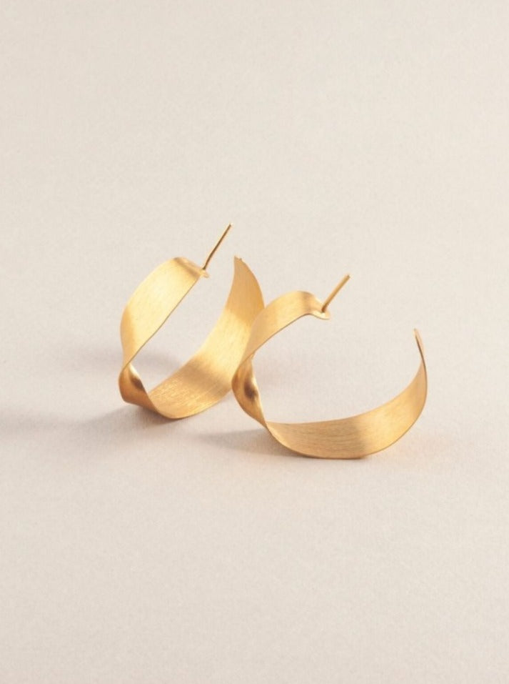 Luisa Lopez: Estela Large Hoop Earrings - Gold