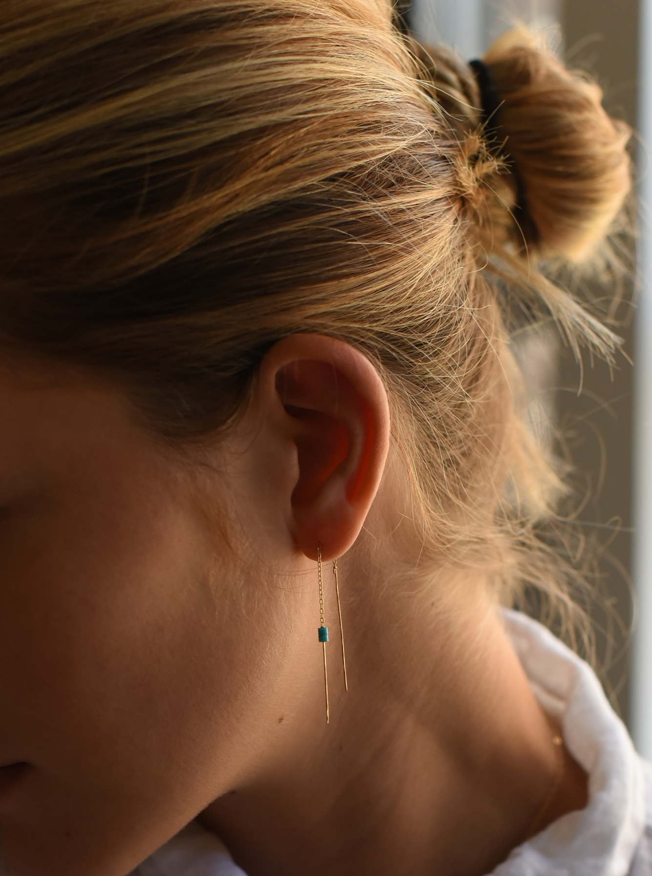 8.6.4: Threader Chain Earrings - Turquoise
