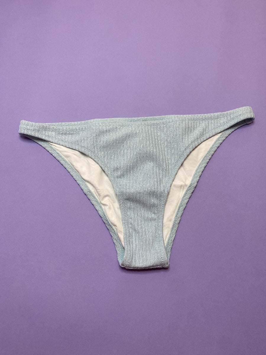 Solid & Striped: Rachel Bikini Bottom - Sparkle Powder Blue - S, L.
