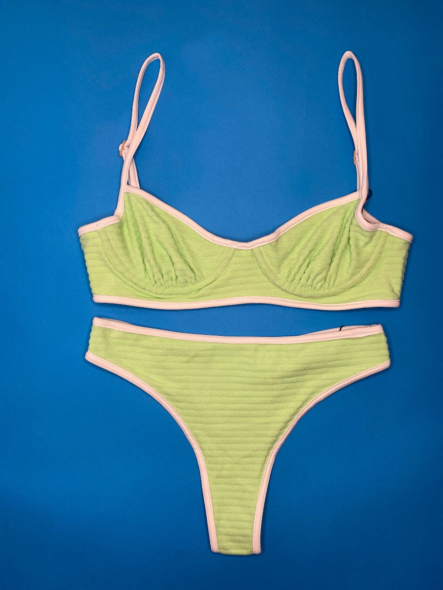 Acacia: Sadie Underwire Piped Bikini Top - Naupaka Terry Green