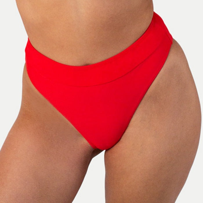 RAQ: High Leg Bikini Brief Bottom - Red