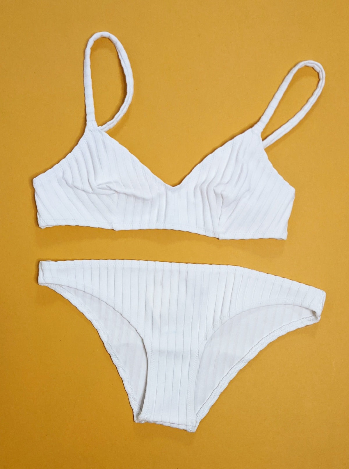 Solid & Striped: Rachel Bikini Top - Ribbed Marshmallow