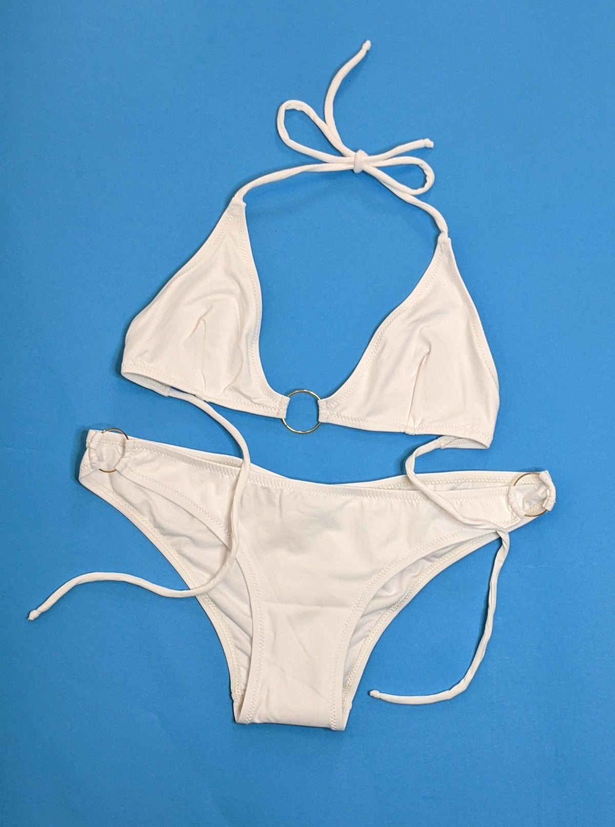 Laura Urbinati: Triangle Ring Bikini Top - White