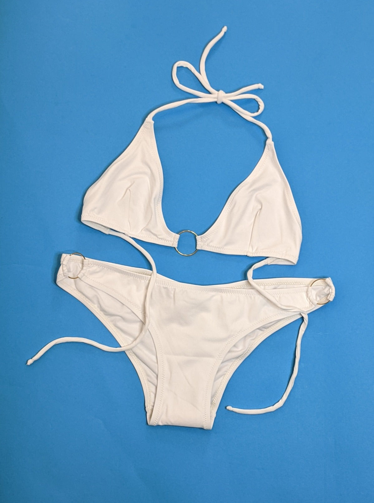 Laura Urbinati: Triangle Ring Bikini Bottom - White