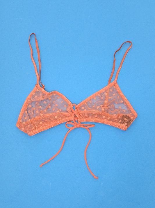 Only Hearts: Coucou Tali Bralette - Tangerine Dot