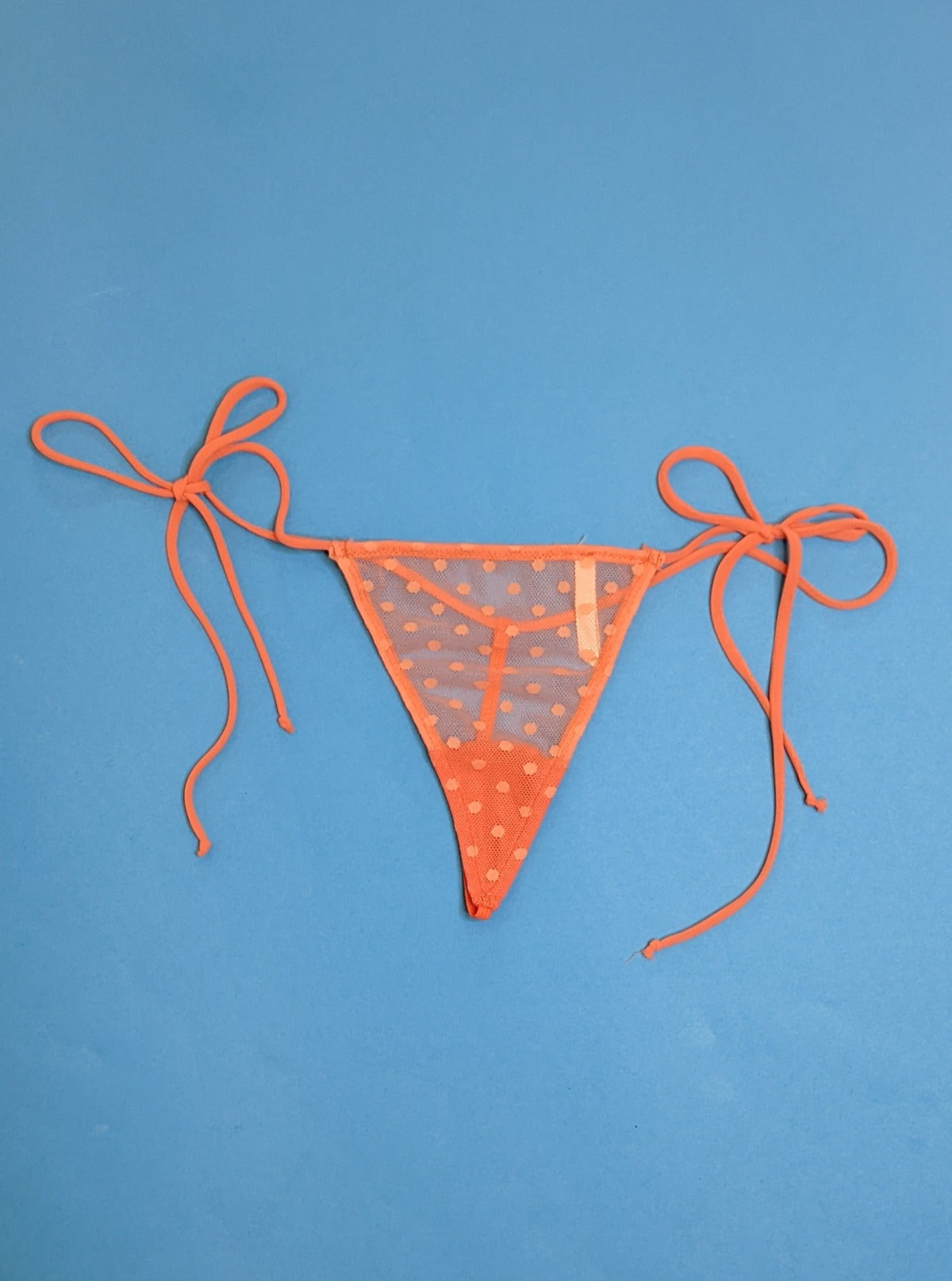 Only Hearts: Coucou Side Tie Thong - Tangerine Dot