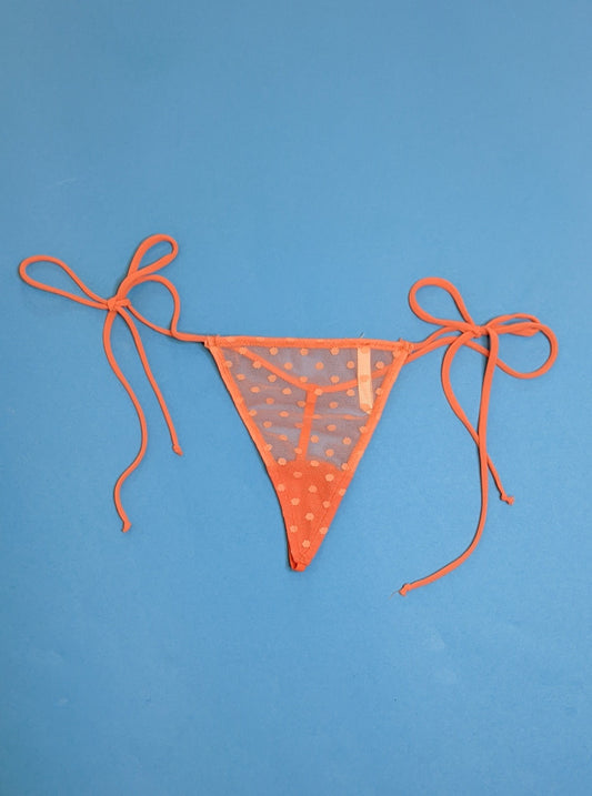 Only Hearts: Coucou Side Tie Thong - Tangerine Dot