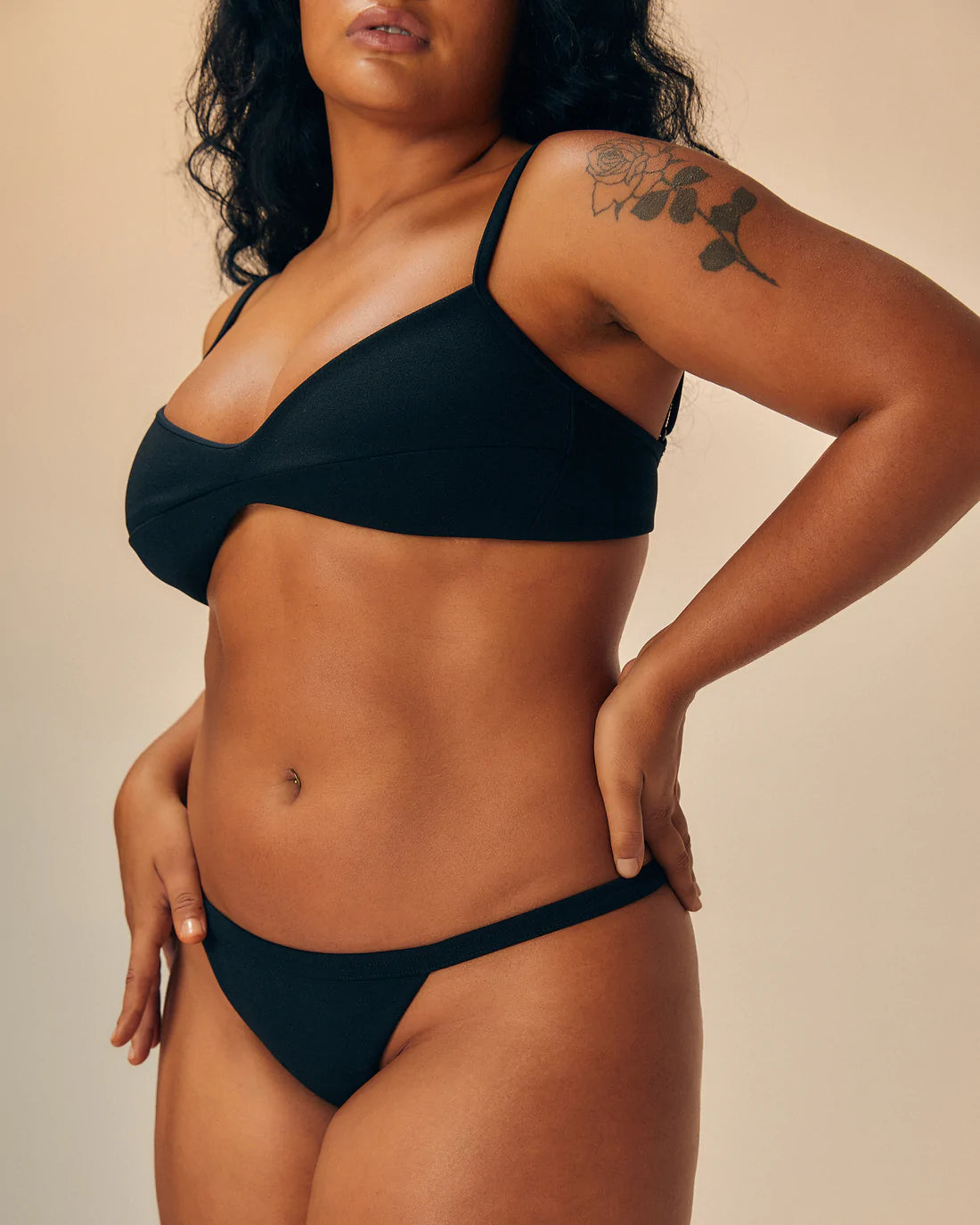 Haight x Tina Kunakey: Monica Bikini Top with Adjustable Back - Black