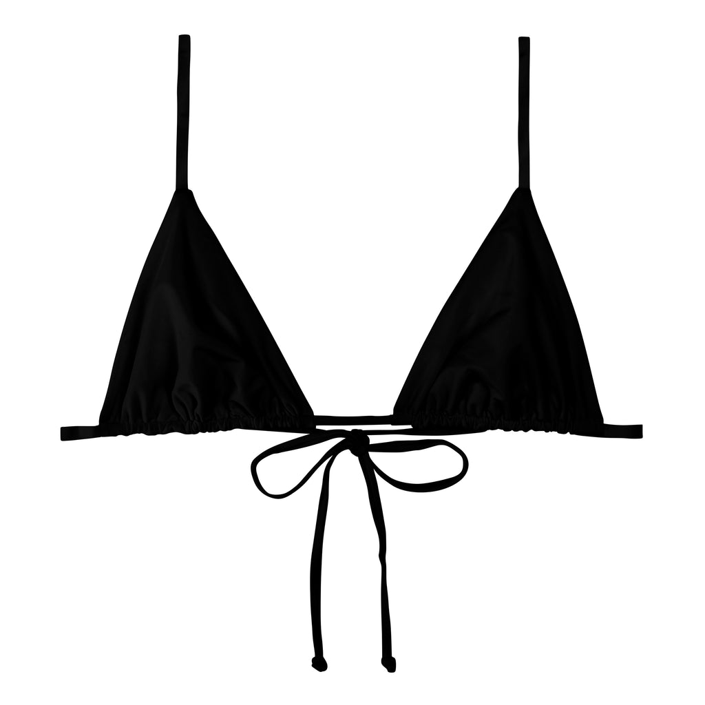 Mikoh Catalina String Triangle Bikini Top Black Azaleas
