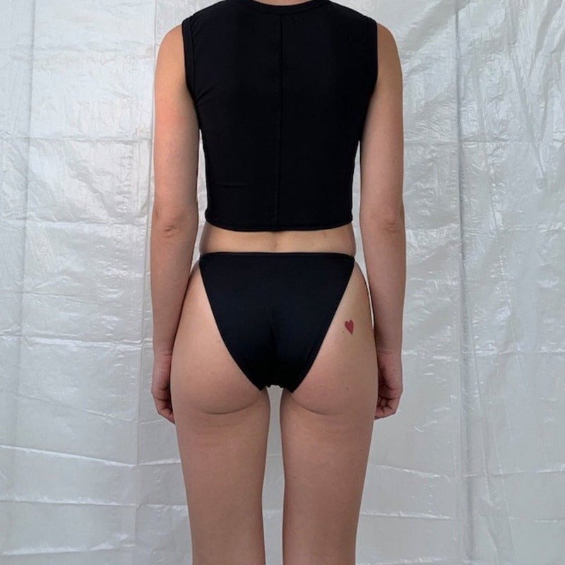 Nu Swim: Cleo String Bikini Bottom - Black