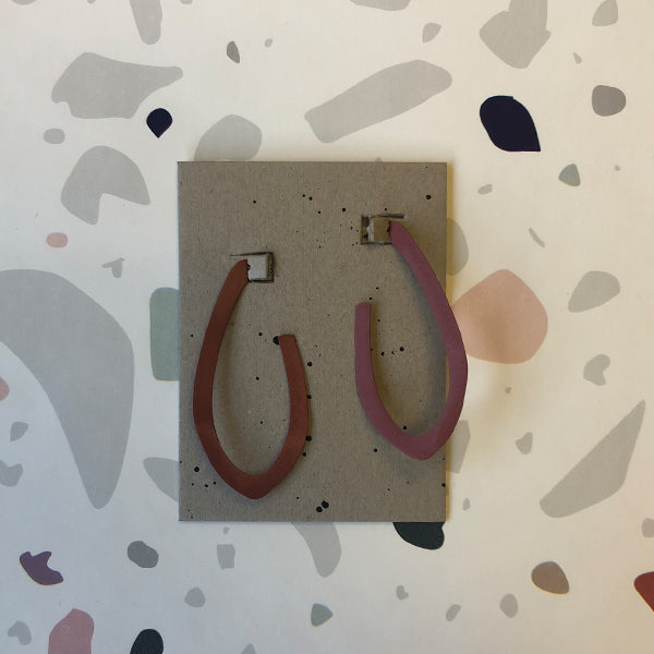 Sibilia: Flat Drop Large Earring - Sienna