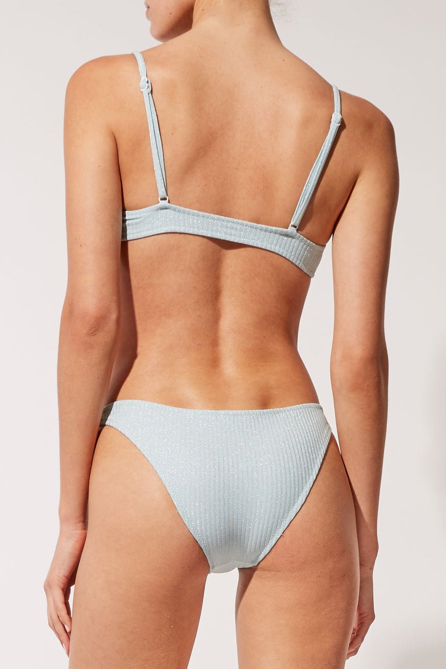 Solid & Striped: Rachel Bikini Bottom - Sparkle Powder Blue - S, L.
